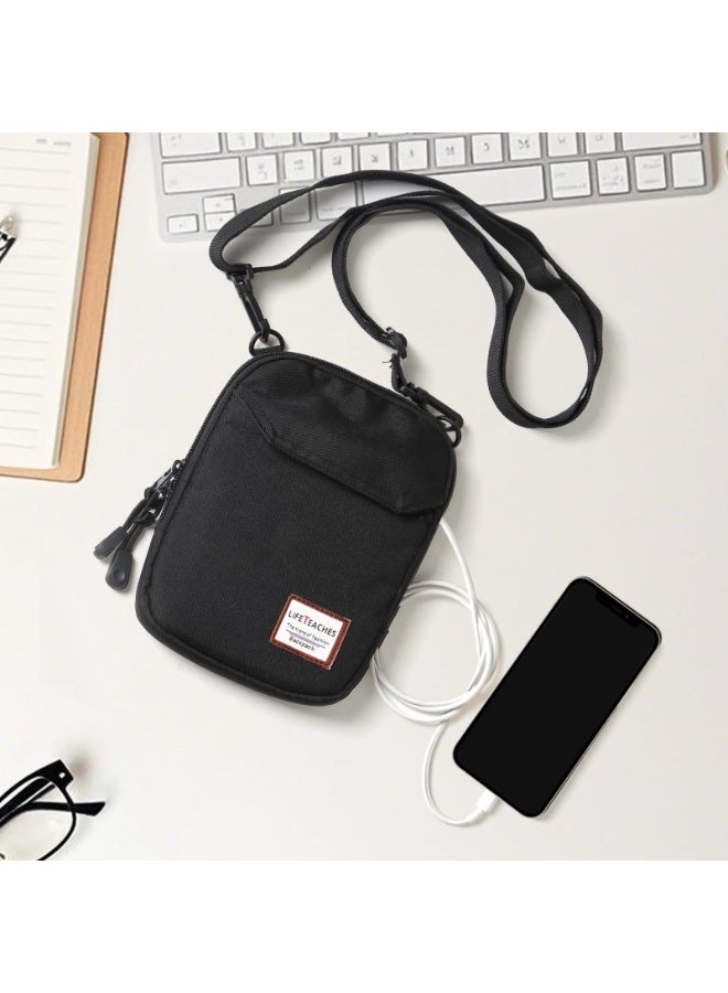 حقيبة crossbody صغيرة للرجال ، حقيبة الرسول الصغيرة حقيبة الكتف لجواز سفر الهاتف - Image 3